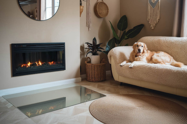 Szyba hartowana pod kominek Kolor szaro-zielony