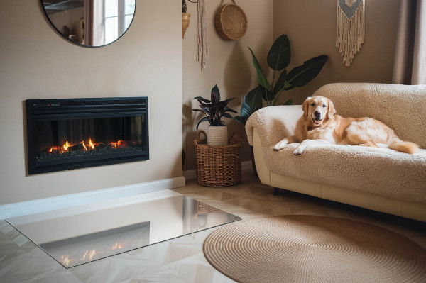 Szyba hartowana pod kominek Kolor Ivory