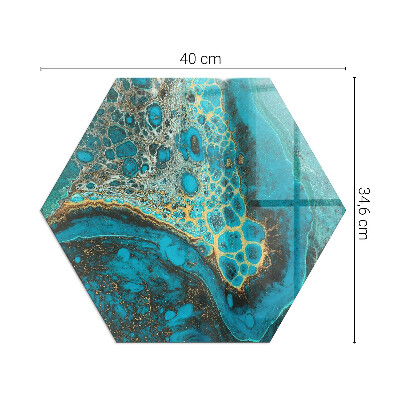 Sześciokątne szkło hartowane pod kominek Wzór organiczny w stylu abstrakcyjnym