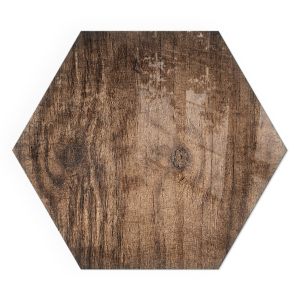 Sześciokątne szkło hartowane pod kominek Wzór sosnowego drewna