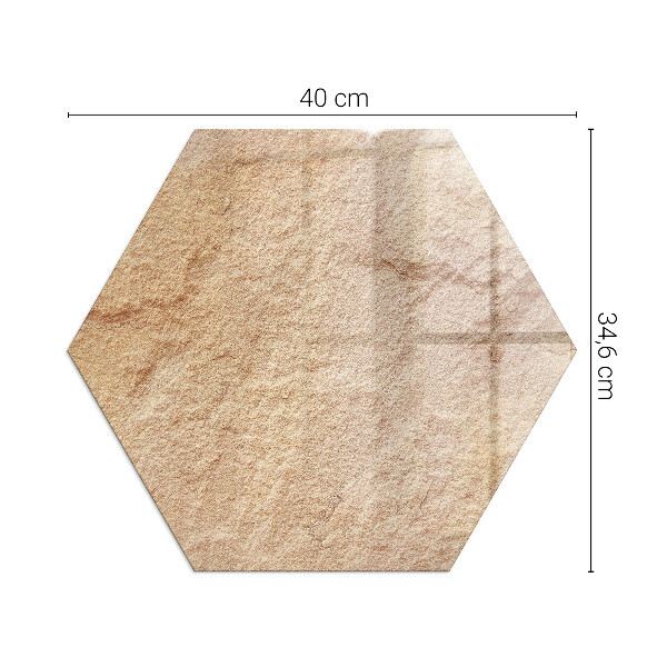 Sześciokątne szkło pod kominek Natura kamiennej struktury