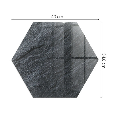 Sześciokątne szkło hartowane pod kominek Wzór kamienistej struktury