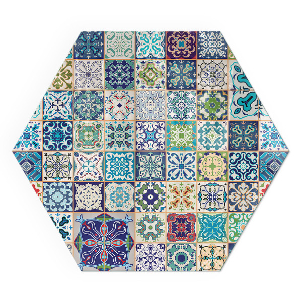 Sześciokątne szkło hartowane pod kominek Mozaikowe wzory dekoracyjne