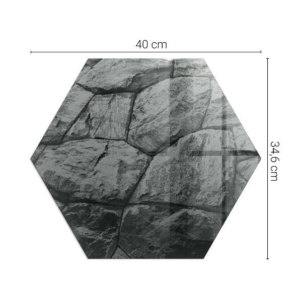 Sześciokątna szyba pod kominek Kamienny styl w naturalnym wydaniu