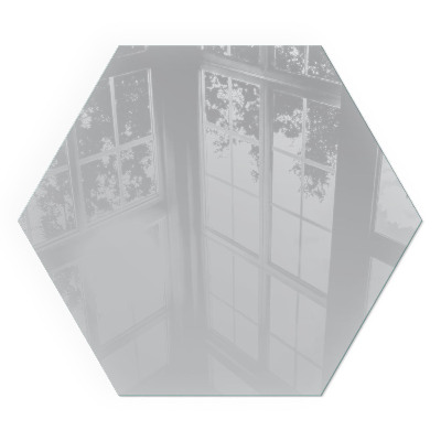 Sześciokątne szkło pod kominek Kolor Jasny szary