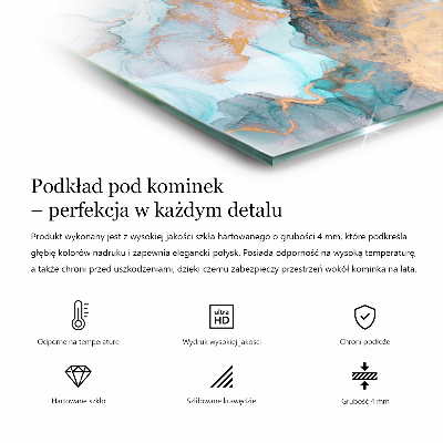 Sześciokątne szkło pod kominek Kolor Jasny szary