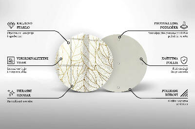Podstawka pod znicz Wzór line-art liście