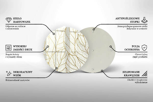 Podstawka pod znicz Wzór line-art liście
