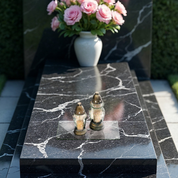 Szklana podstawka pod znicz prostokątna transparentna