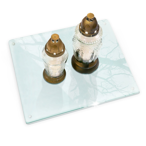 Szklana podstawka pod znicz prostokątna transparentna