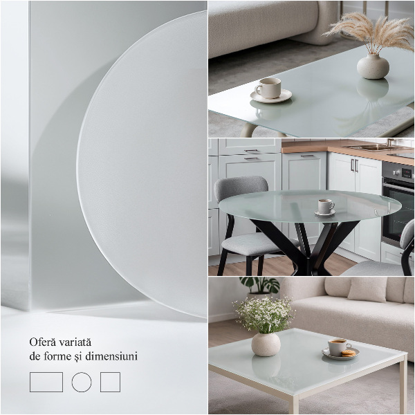 Blat do stolika okrągły Efekt mrożonego szkła