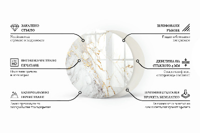 Blat okrągły Marmurowy wzór tekstury