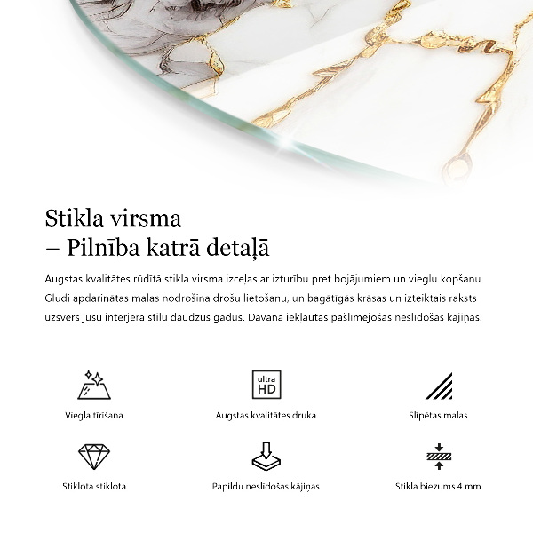 Blat okrągły Marmurowy wzór tekstury