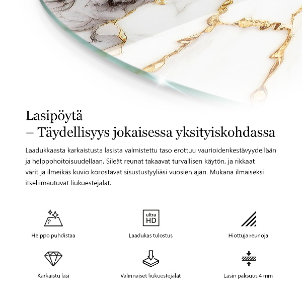 Blat okrągły Wzór mozaikowy z ornamentami