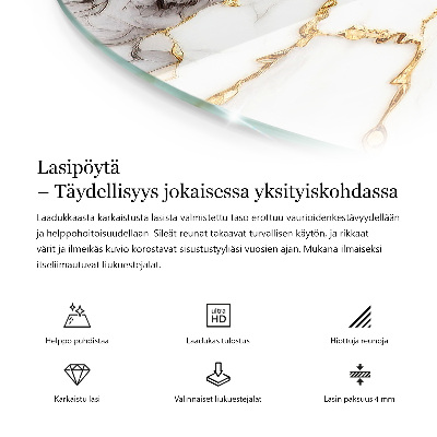 Blat okrągły Wzór mozaikowy z ornamentami