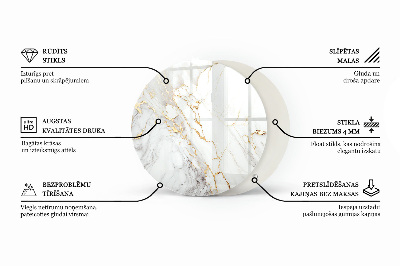 Blat okrągły Wzór mozaikowy z ornamentami