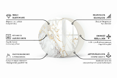 Blat okrągły Elegancki marmur z żyłkami