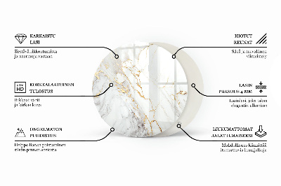 Blat okrągły Elegancki marmur z żyłkami