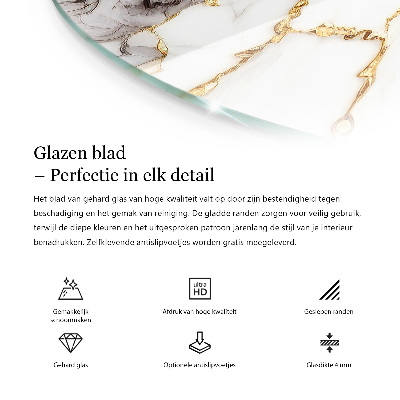 Blat okrągły Elegancki marmur z żyłkami
