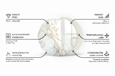 Blat okrągły Wzór marmurowy z żyłkami