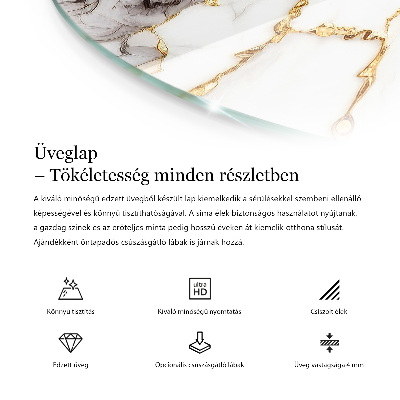 Blat okrągły Wzór marmurowy z żyłkami