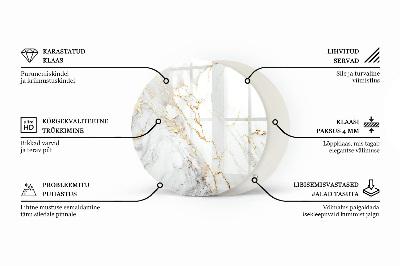 Blat okrągły Naturalny wzór marmuru