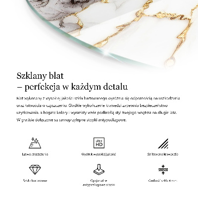 Blat okrągły Naturalny wzór drewna