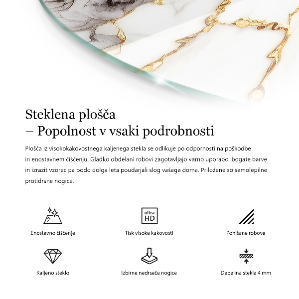 Blat okrągły Naturalny wzór drewna