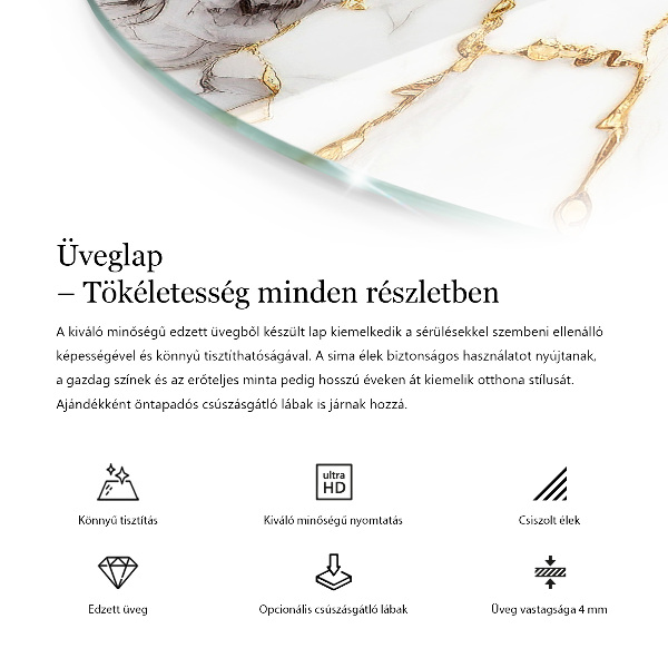 Blat okrągły Wzór marmurowej powierzchni