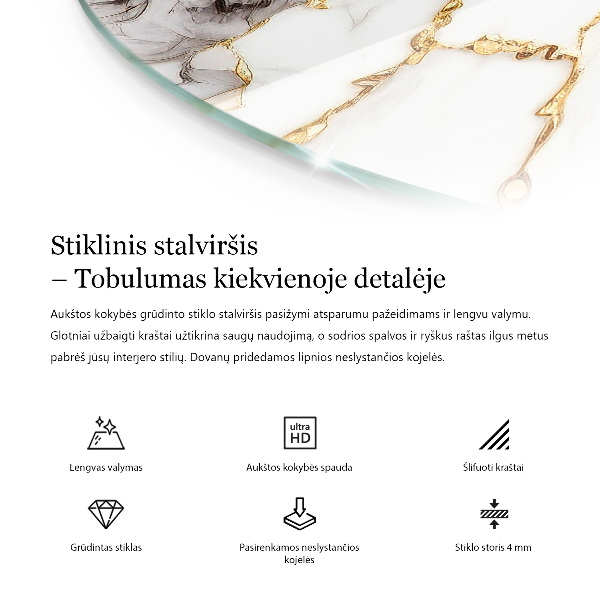 Blat okrągły Wzór marmurowej powierzchni