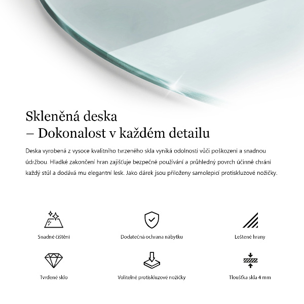 Blat szklany transparentny