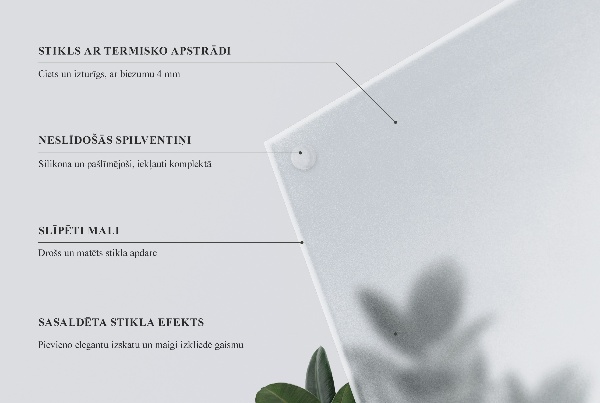 Blat do stolika prostokątny Efekt mrożonego szkła