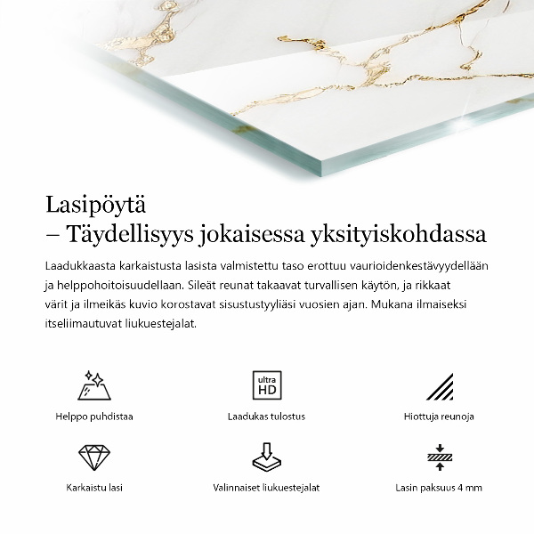 Blat prostokątny Wzór imitujący marmur