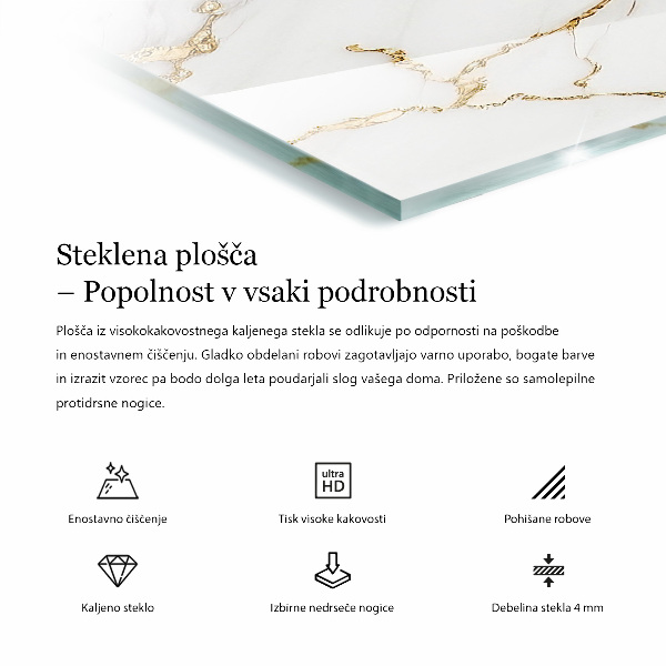 Blat prostokątny Wzór imitujący marmur
