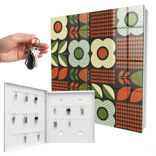 Nowoczesna skrzynka na klucze Szczęśliwe kwiaty