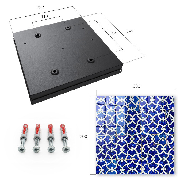 Nowoczesna skrzynka na klucze Płytki geometryczne