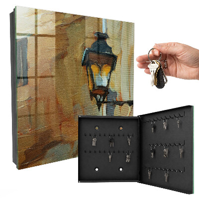 Ozdobna szafka na klucze Lampa retro