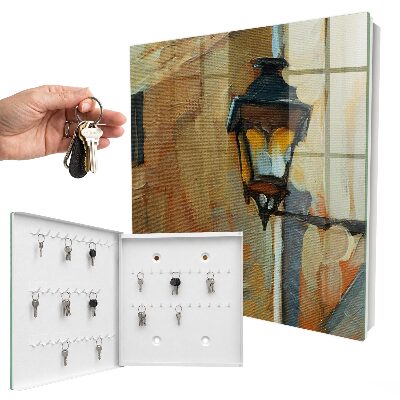 Ozdobna szafka na klucze Lampa retro