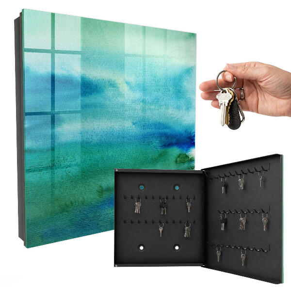 Skrzynka na klucze do domu Akwarela niebieska