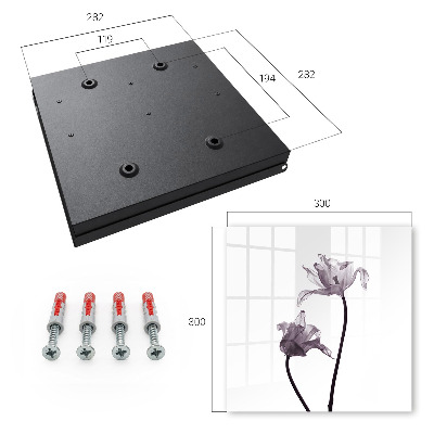 Nowoczesna skrzynka na klucze Minimalistyczne kwiaty
