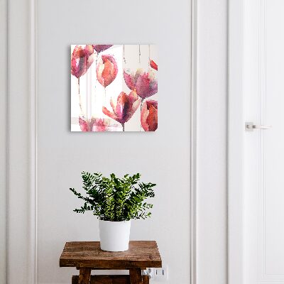 Nowoczesna skrzynka na klucze Tulipany akwarelowe