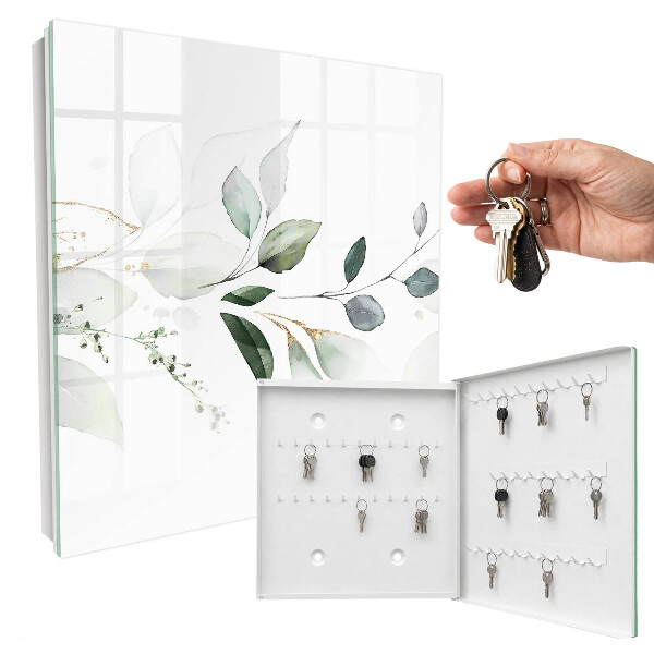 Nowoczesna skrzynka na klucze Liście akwarelowe
