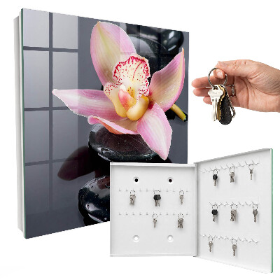 Ozdobna szafka na klucze Kamienie orchidei