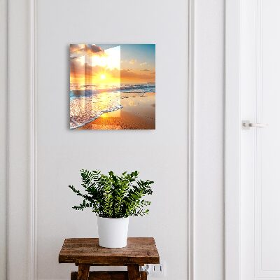 Nowoczesna skrzynka na klucze zachód słońca nad oceanem