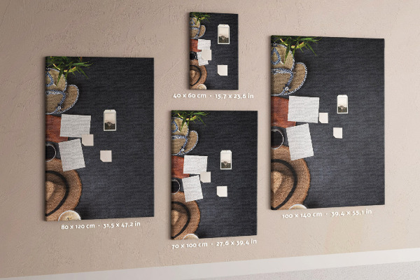 Tablica korkowa na ścianę Stylowy układ z naturalnymi akcentami