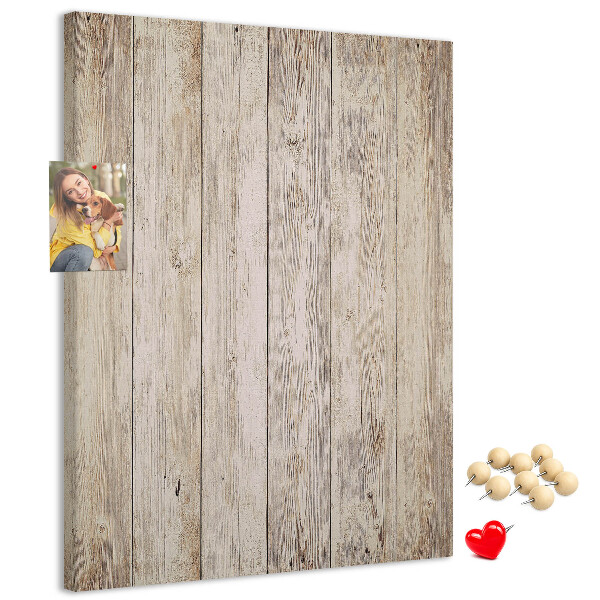 Tablica korkowa na ścianę Rustykalne deski w naturalnym odcieniu