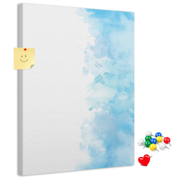 Korkowa tablica Delikatne niebieskie akwarele na płótnie