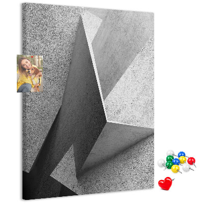 Tablica korkowa ozdobna Geometria betonu w odcieniach szarości