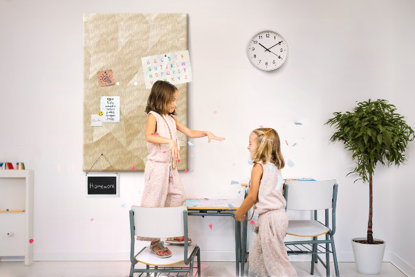 Korkowa tablica Geometria w odcieniach beżu i brązu
