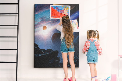 Tablica korkowa ozdobna Kosmiczny krajobraz z planetami i chmurami